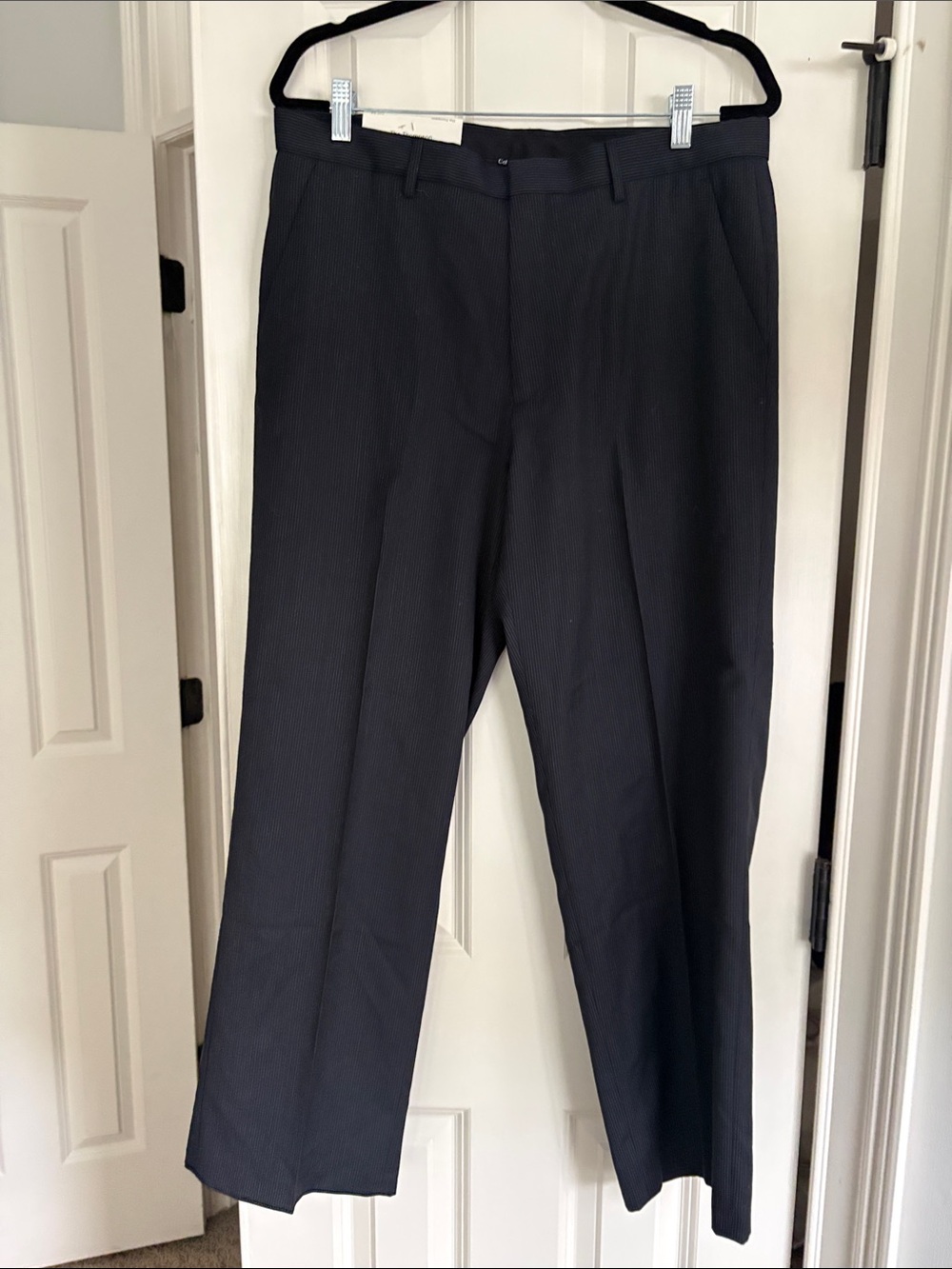 Calvin Klein Classic Straight-Leg Dress Pants in Dark Navy - Picture 1 of 8
